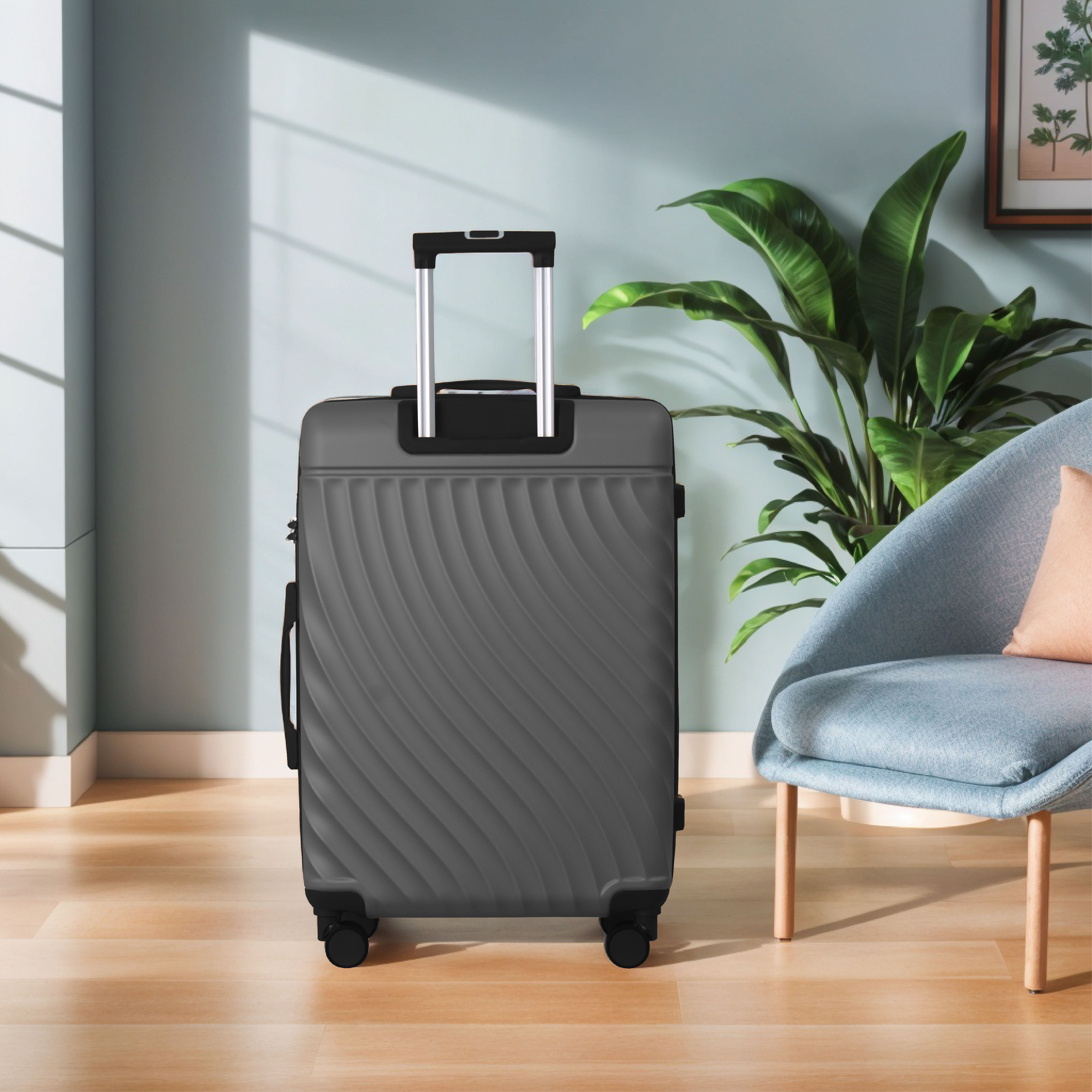 Luggage Sets ABS Hardshell 3pcs Luggage, Lightweight Durable Suitcase Sets Spinner Wheels Suitcase With TSA Lock 20''24''28'' Available(Grey Ash)_voghion.com